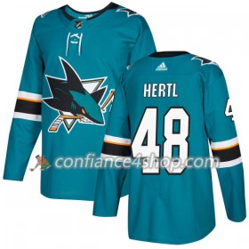 Adidas Maillot de Hockey San Jose Sharks Tomas Hertl 48 2017-2018 Teal Authentic - Homme